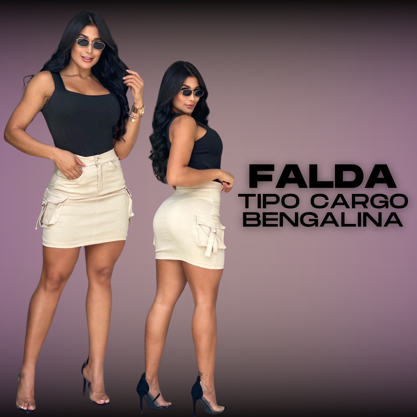 FALDA TIPO CARGO - BENGALINA